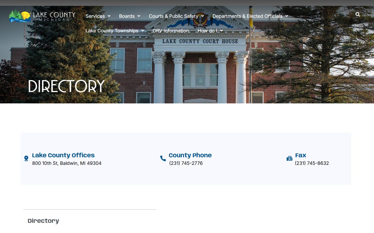 Lake County clerk office directory and department contacts