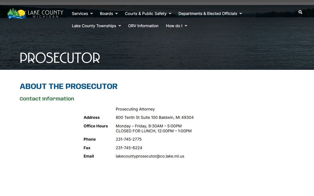 Lake County arrest records and court charges filed by the Prosecutor