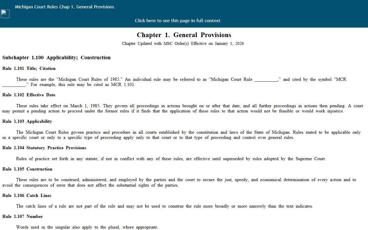 Lake County court dockets and Michigan Court Rule 1.109 on court records