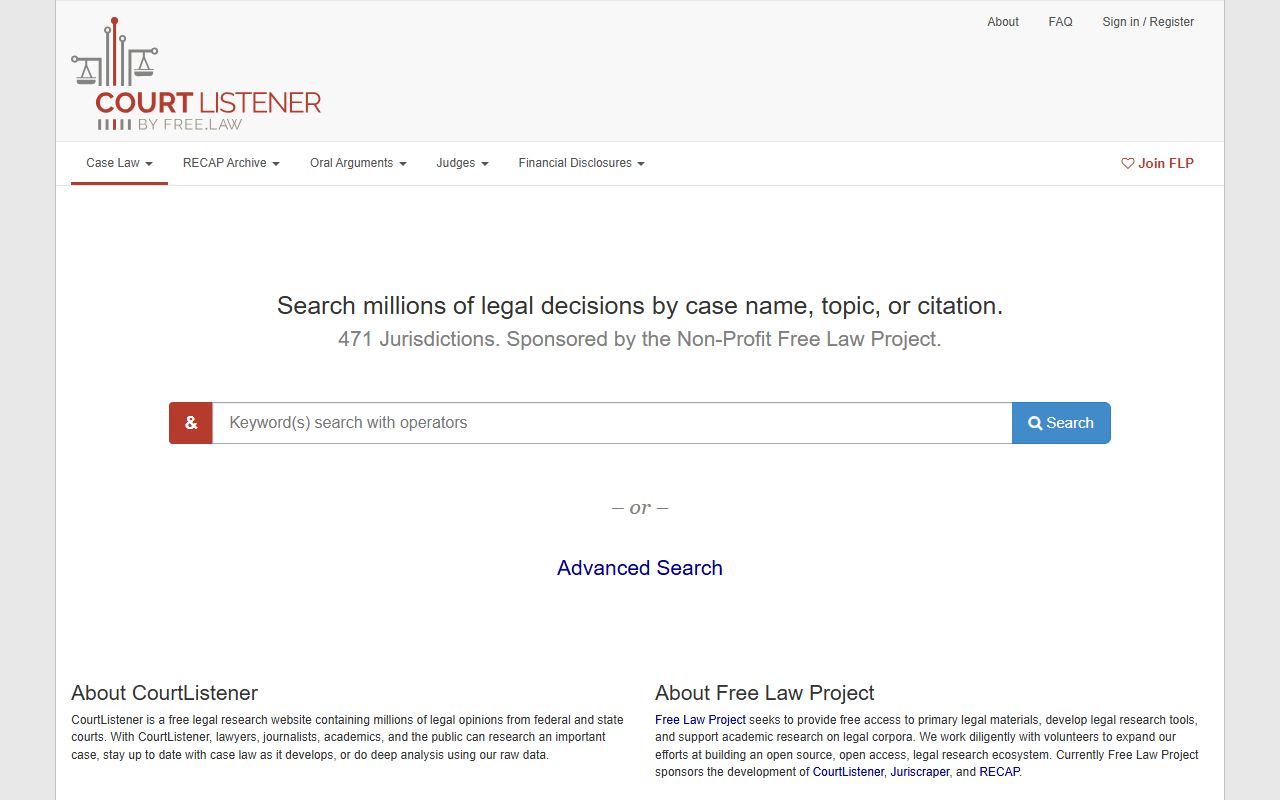 Lake County court records lookup through the CourtListener legal database