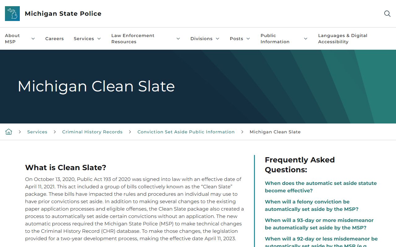 Lake County criminal court records Michigan Clean Slate program information