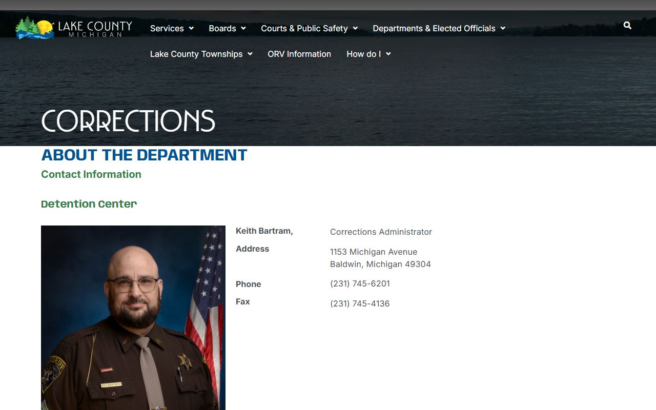 Lake County warrant records Corrections detention center page