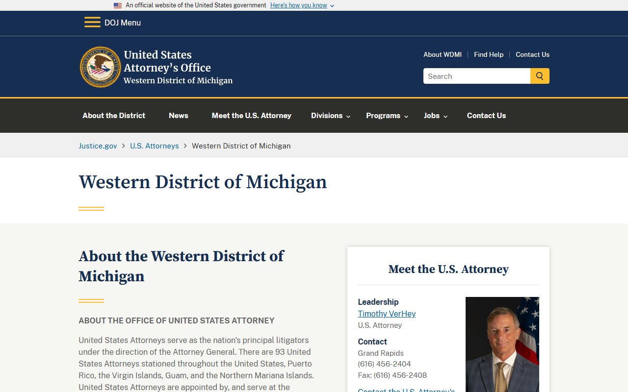 Lake County warrant records U.S. Attorney Western District of Michigan